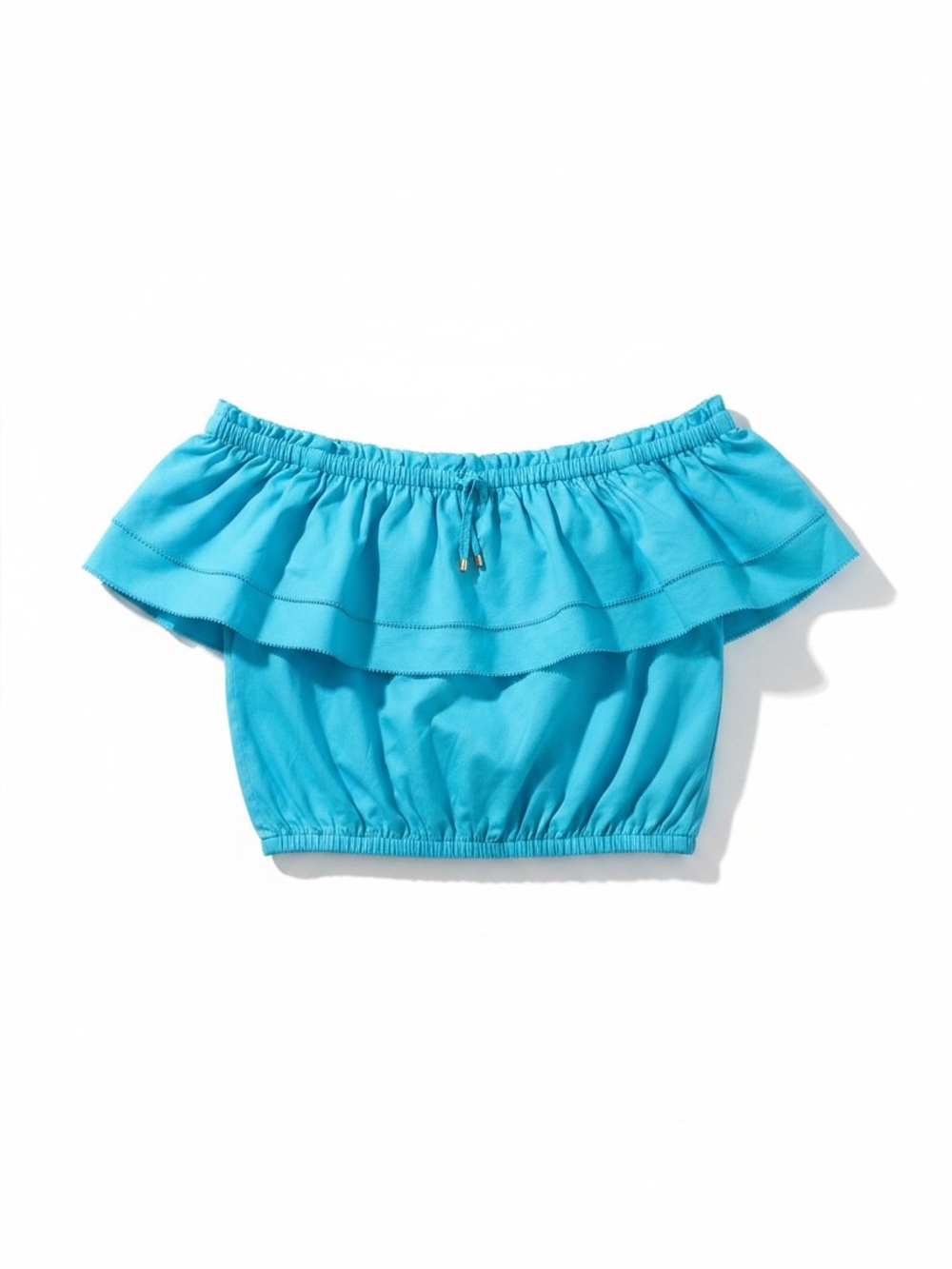 NWT-Trina Turk Solange 2 Crop Top in Mediterranean Blue-Size-Med